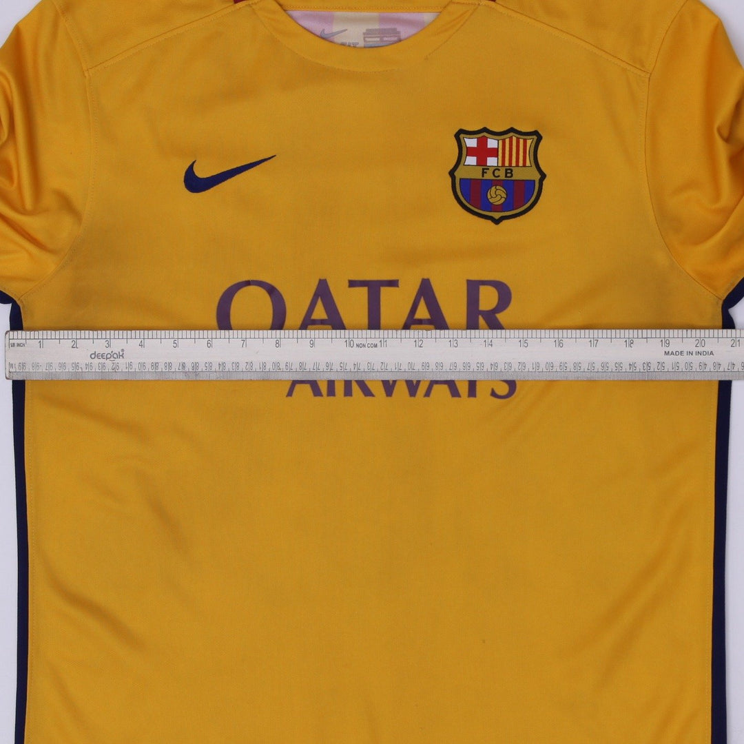 Mens Nike FC Barcelona Qatar Airways Senyera Away Football Shirt Jersey Size L
