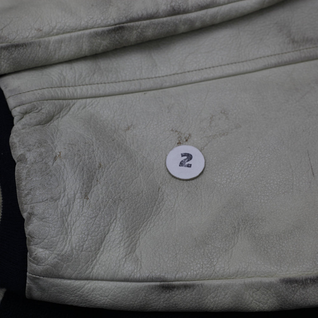 Vintage Tommy Hilfiger Varsity Jacket Navy Leather Sleeves Logo 88 XL | Migration_Jackets - Alternate View | Fashion Rerun