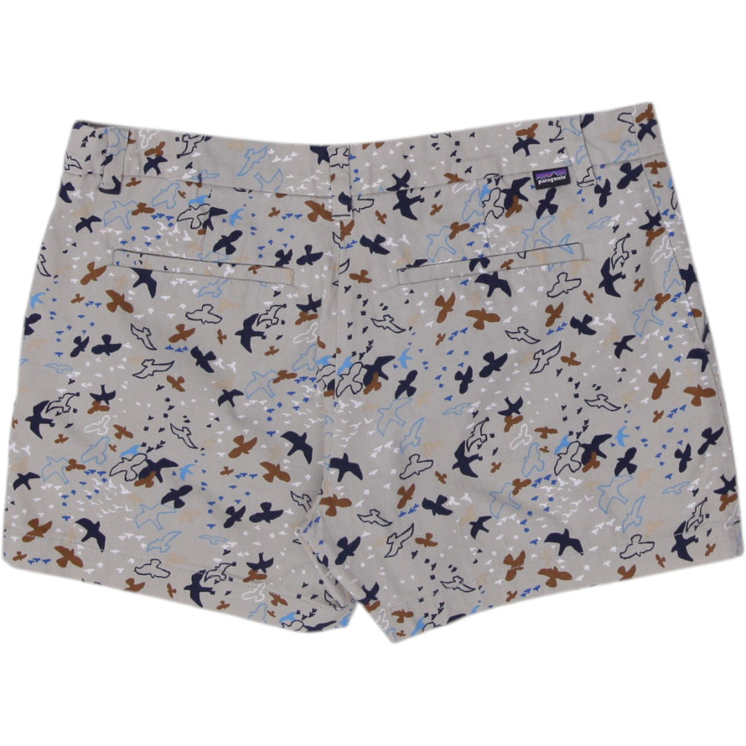 Ladies Patagonia Stretch All-Wear Utility Chino Shorts Wilder Stone Bird Print
