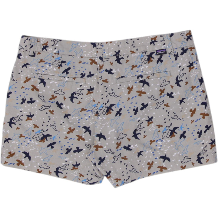 Ladies Patagonia Stretch All-Wear Utility Chino Shorts Wilder Stone Bird Print
