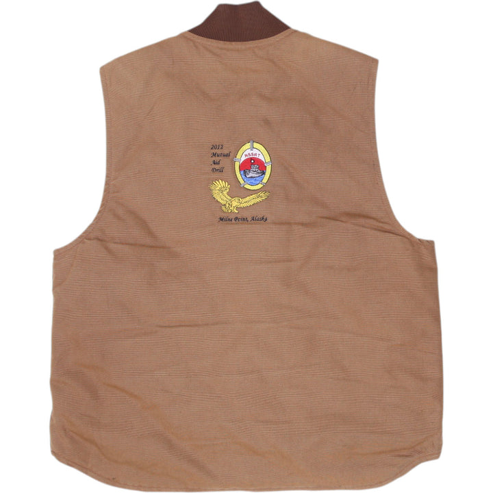 Carhartt V01 BRN Arctic Quilt-Lined Duck Workwear Utility Vest Size L | Migration_Vests - Side View | Fashion Rerun