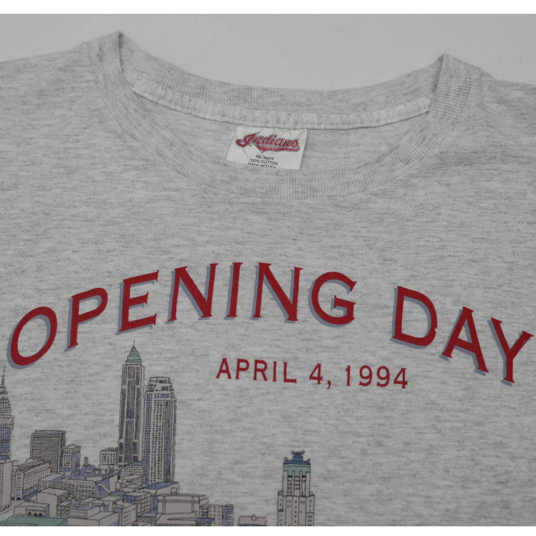 Vintage 90S Cleveland Indians Opening Day T-Shirt Made in USA Single Stitch L