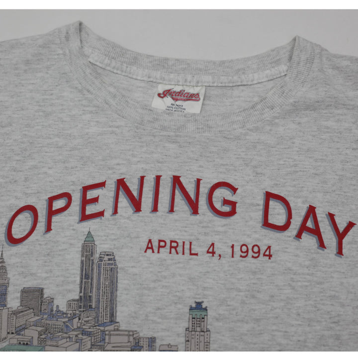 Vintage 90S Cleveland Indians Opening Day T-Shirt Made in USA Single Stitch L