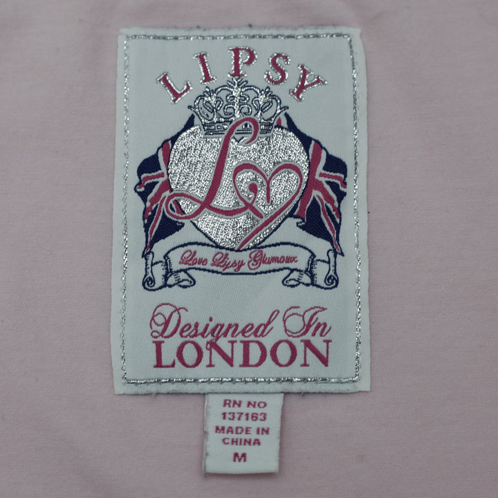 Y2K Ladies Lipsy Angel Pink T-Shirt Rhinestone Graphic Size M