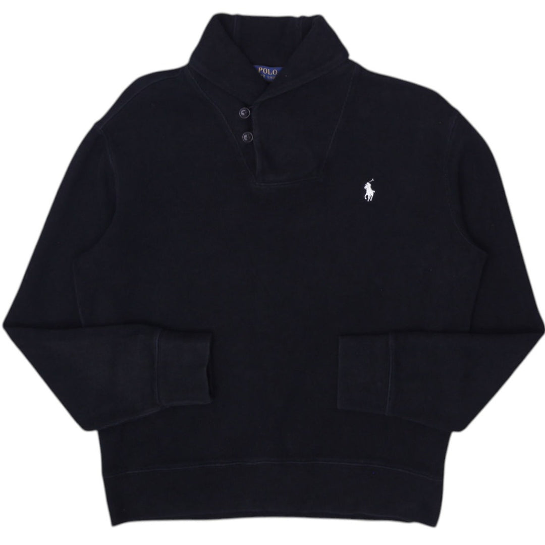 Mens Polo Ralph Lauren Black 1/4 Zip Embroidered Logo Sweatshirt Size M | Migration_Sweatshirts | Fashion Rerun
