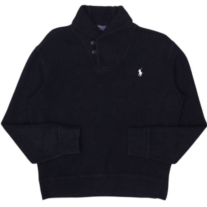 Mens Polo Ralph Lauren Black 1/4 Zip Embroidered Logo Sweatshirt Size M | Migration_Sweatshirts | Fashion Rerun