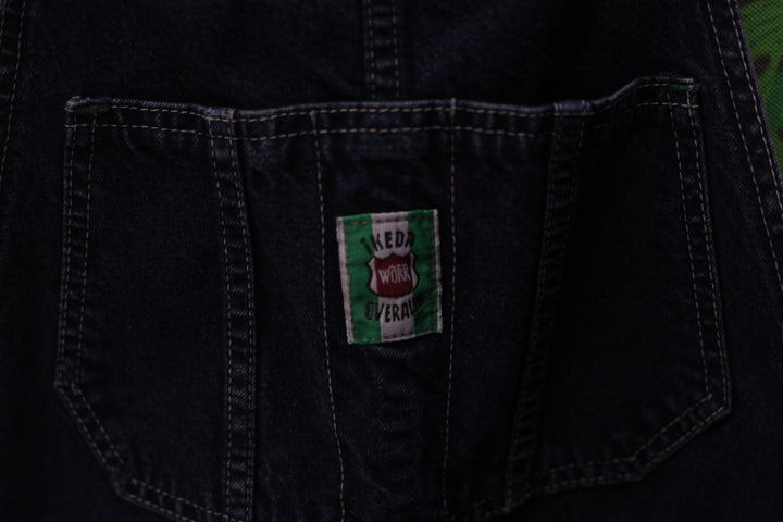 Vintage Mens IKEDA Work Denim Short Overalls | Migration_Pants UAENAT20 - Back View | Fashion Rerun