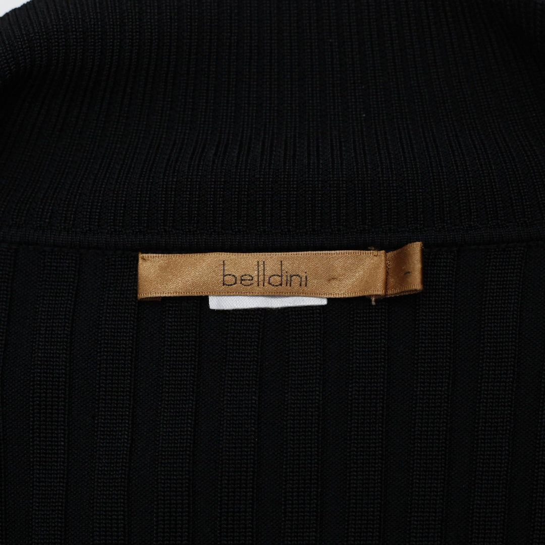 Y2K Ladies Belldini Fitted Ribbed Knit Collared Zip Top