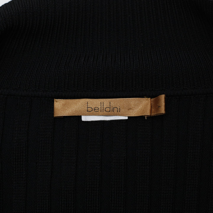 Y2K Ladies Belldini Fitted Ribbed Knit Collared Zip Top