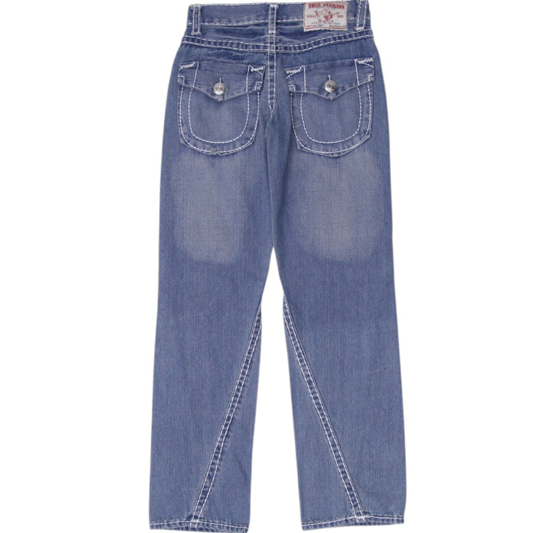 Y2K Mens True Religion Joey Jeans Washed Blue Straight Fit Made In USA