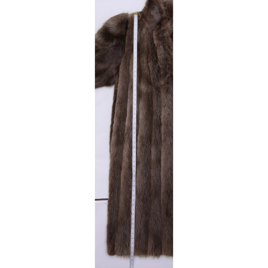 Luxurious Fox Fur Longline Coat | Honey Brown Synthetic Winter Overcoat