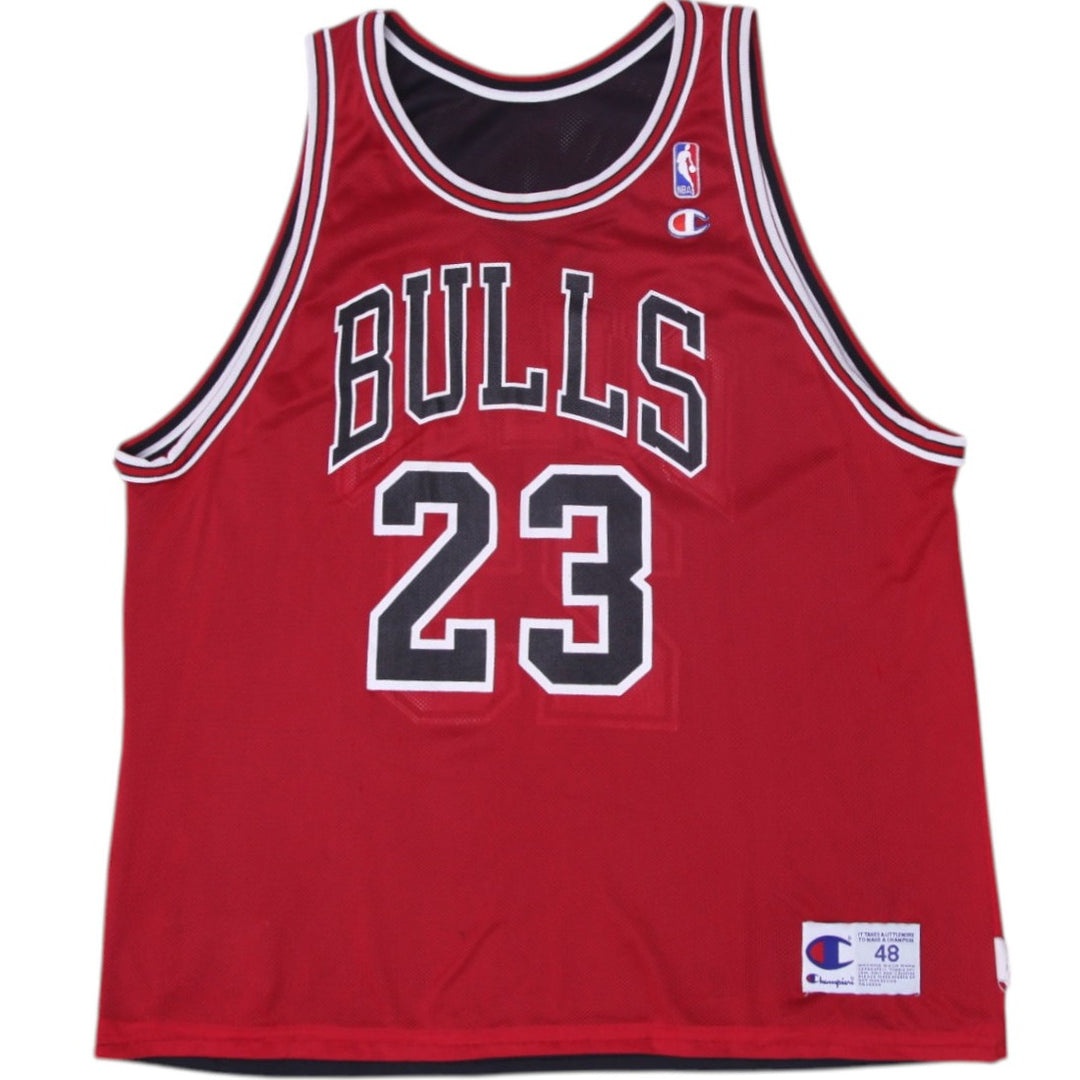Vintage Champion Bulls Jordan # 23 NBA Black Reversible Jersey Size 48 | Migration_Jerseys | Fashion Rerun