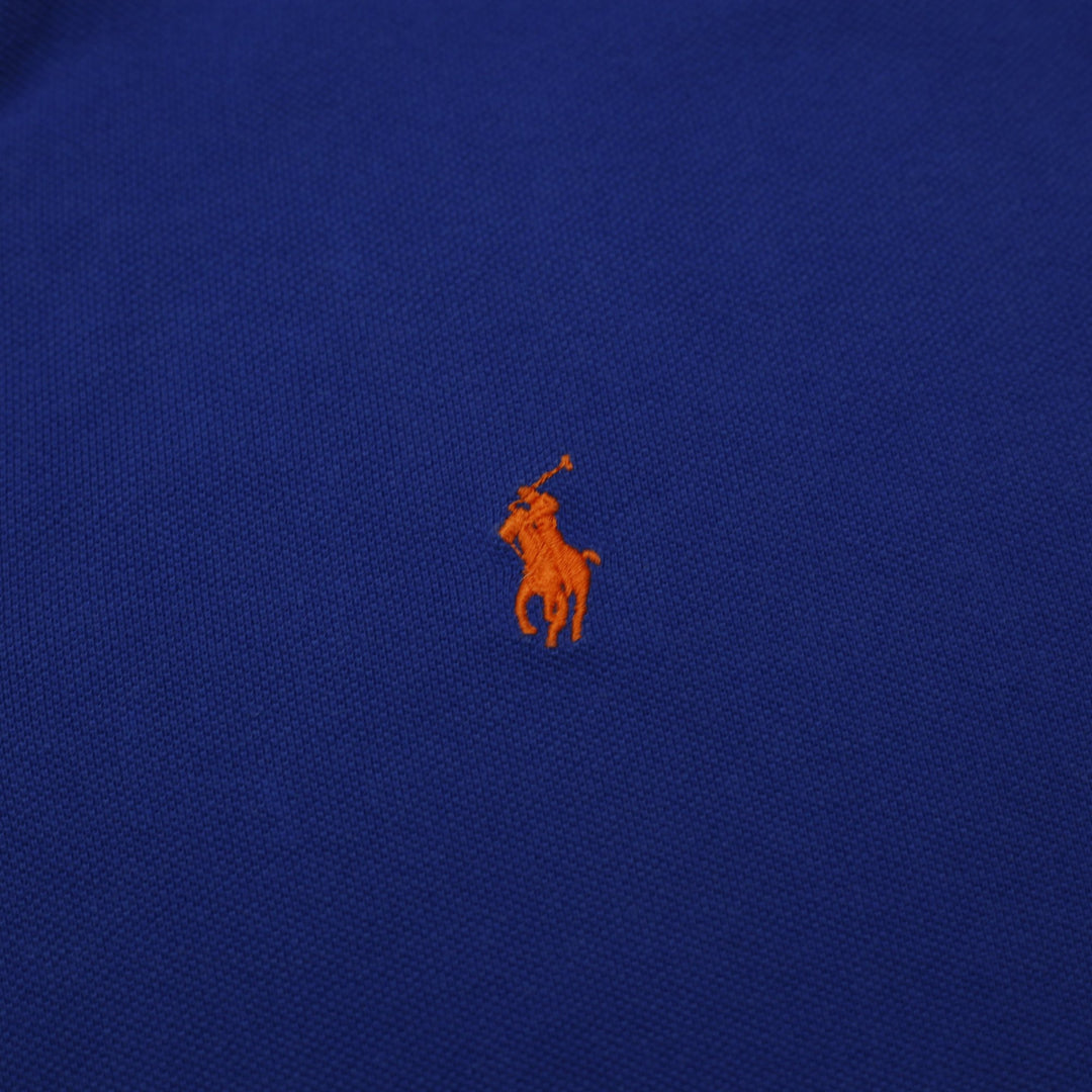 Mens Polo Ralph Lauren Long Sleeve Polo T-Shirt Blue Cotton Casual Size L