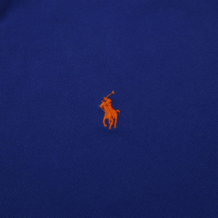 Mens Polo Ralph Lauren Long Sleeve Polo T-Shirt Blue Cotton Casual Size L