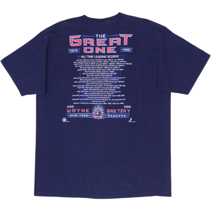 Vintage Pro Player Wayne Gretzky #99 NY Rangers The Great One T-Shirt Size XL