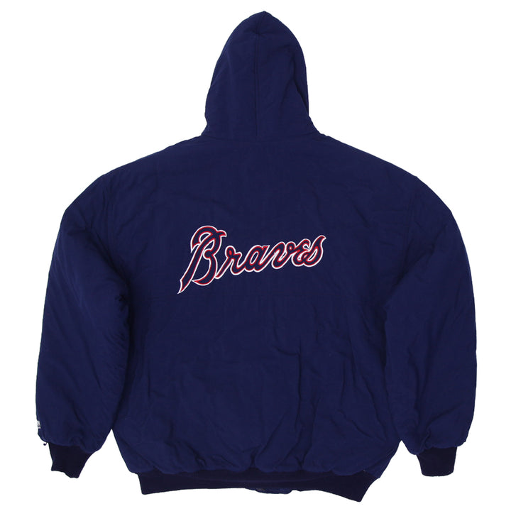 Vintage 1990s Atlanta Braves MLB Baseball Hooded Talon Zipper Jackett