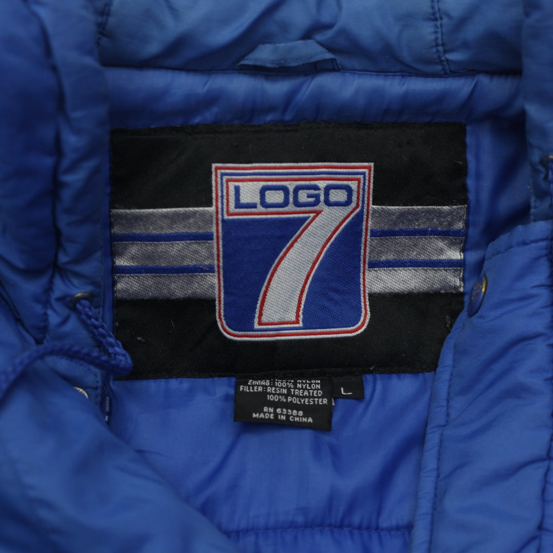 Vintage 90s Team NFL Logo 7 Buffalo Bills Full Zip Puffer Hooded Jacket