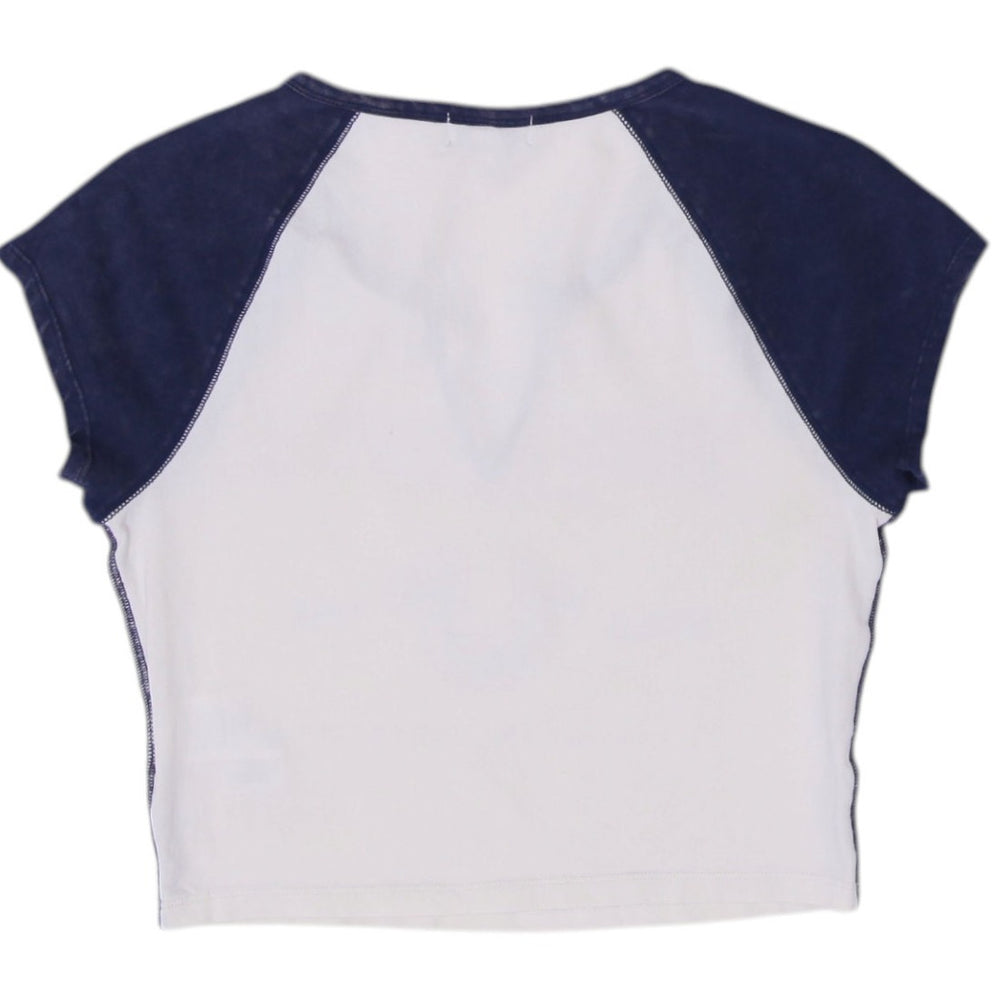Y2K Ladies True Religion Navy Graphic Short Sleeve Tee Size S | Migration_Y2K Tops - Side View | Fashion Rerun