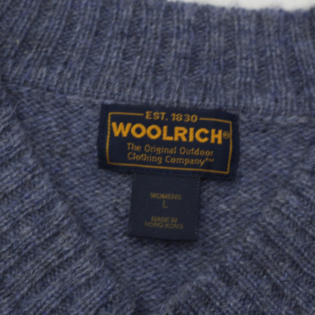 Vintage Woolrich V-Neck Sweater Wool Size Large, Blue Haze Ladies - Fashion Rerun Vintage Migration_Sweaters