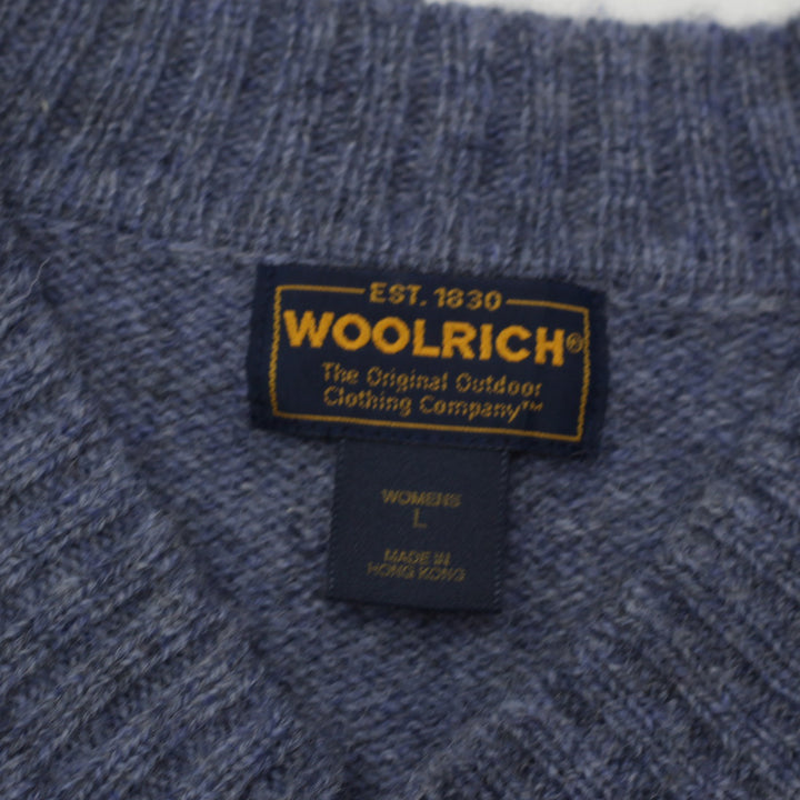 Vintage Woolrich V-Neck Sweater Wool Size Large, Blue Haze Ladies - Fashion Rerun Vintage Migration_Sweaters