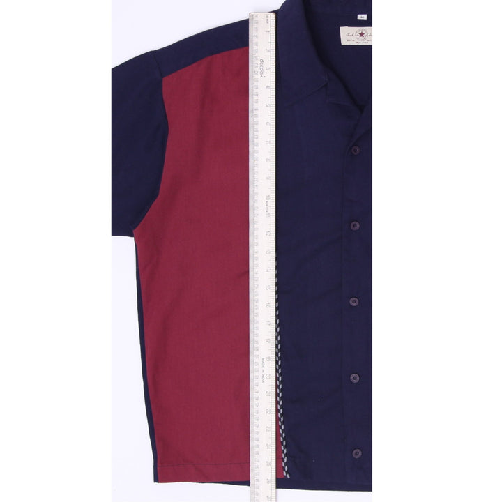 Mens Converse Chuck Taylor Two Tone Maroon Navy Short Sleeve Shirt Size M