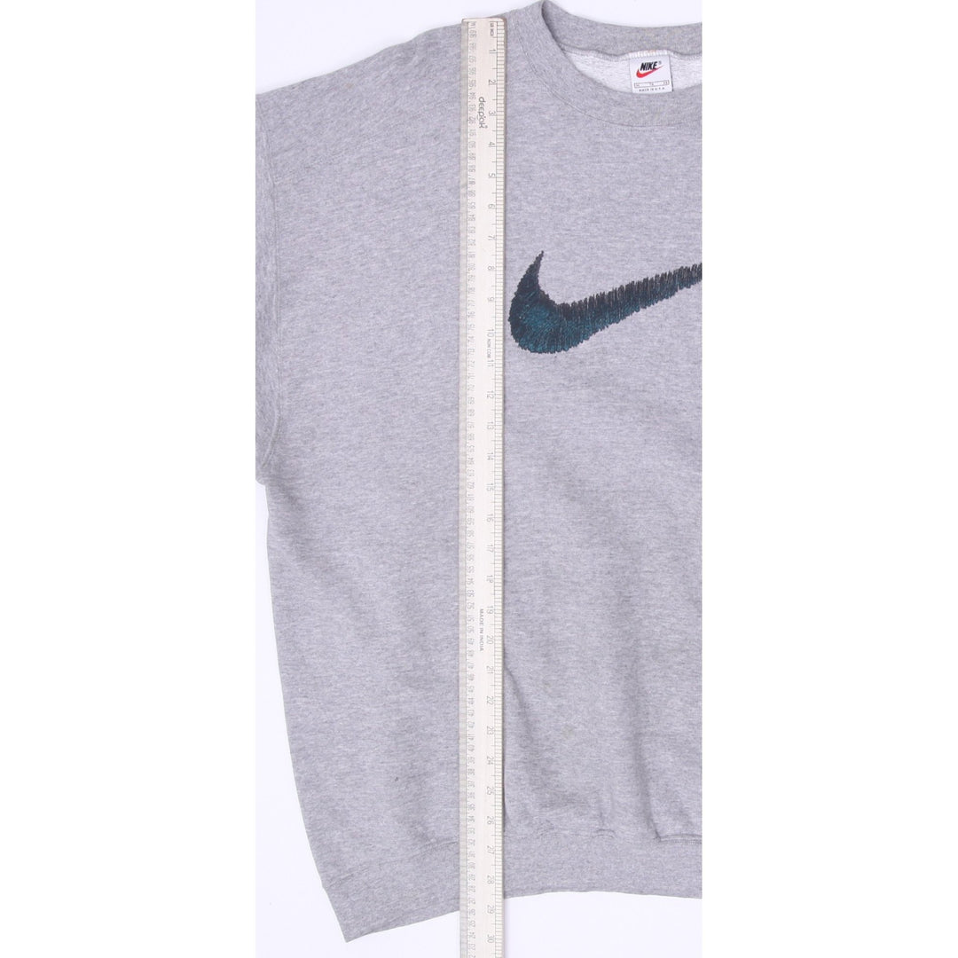 Vintage Mens Nike Sweatshirt Gray Embroidered Swoosh Logo