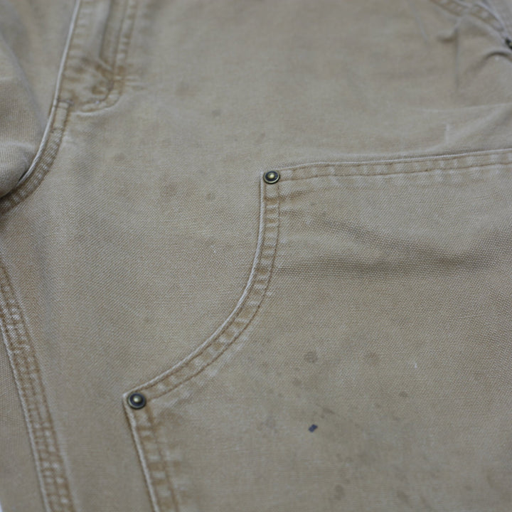 Mens Carhartt B136 Double-Knee Carpenter Pants Distressed Brown Washed Duck