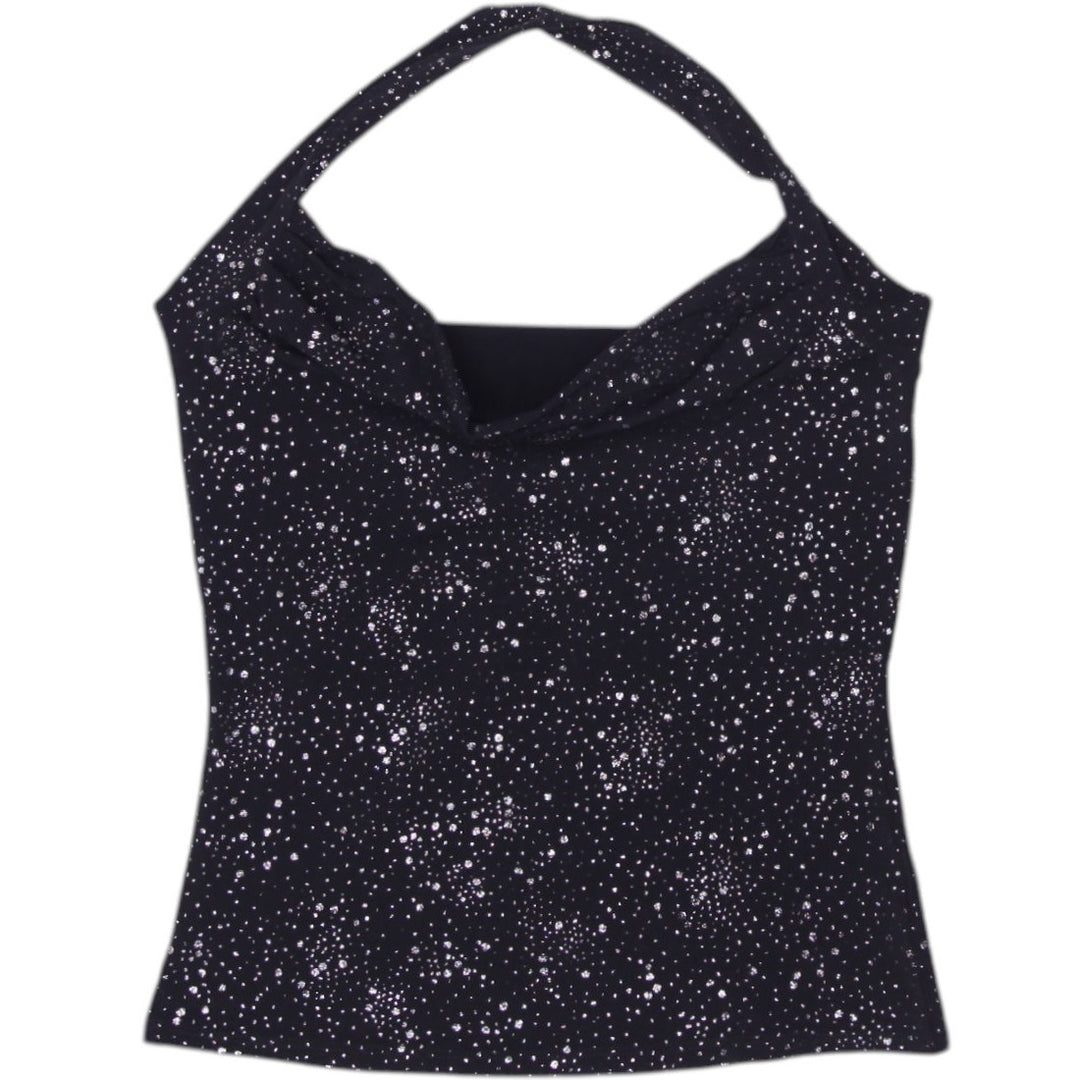 Y2K Ladies Glitter Party Wear Halter Top Size XS | Migration_Y2K Tops | Fashion Rerun
