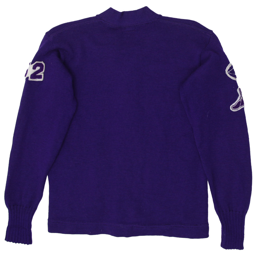 Vintage Sand Knit Letterman Cardigan Sweater-Purple Size 42 - Fashion Rerun Vintage Migration_Sweaters
