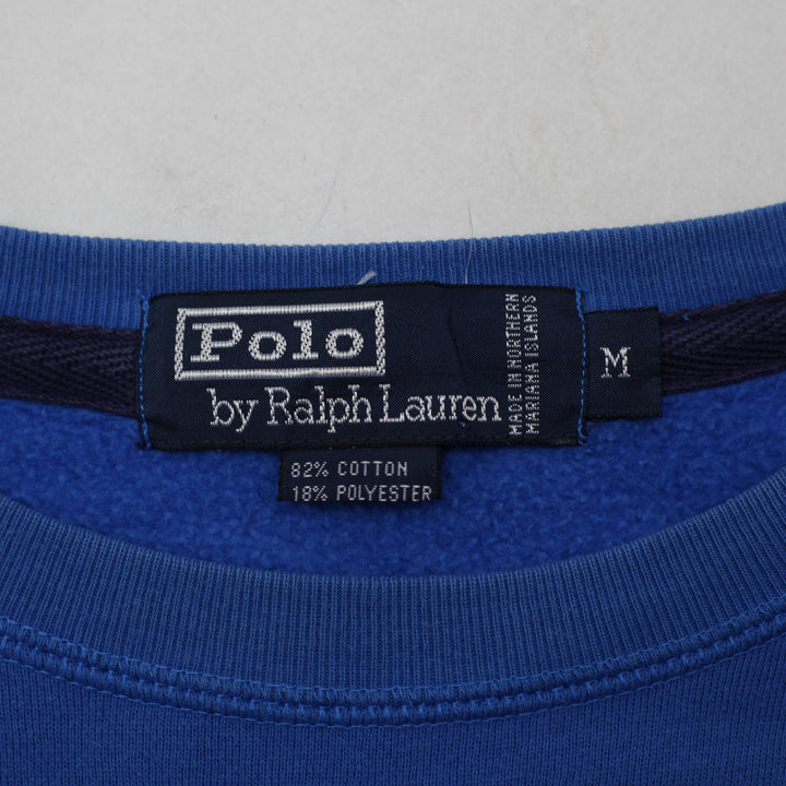 Vintage Mens Polo Ralph Lauren Sweater Blue Cotton Blend Logo Sweater Size M | Migration_Knitwear & Sweaters | Fashion Rerun
