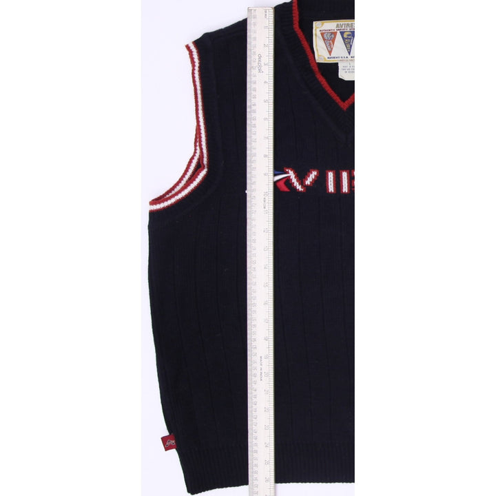 Vintage Mens 90s Avirex Cable-Knit Sweater Vest Size L