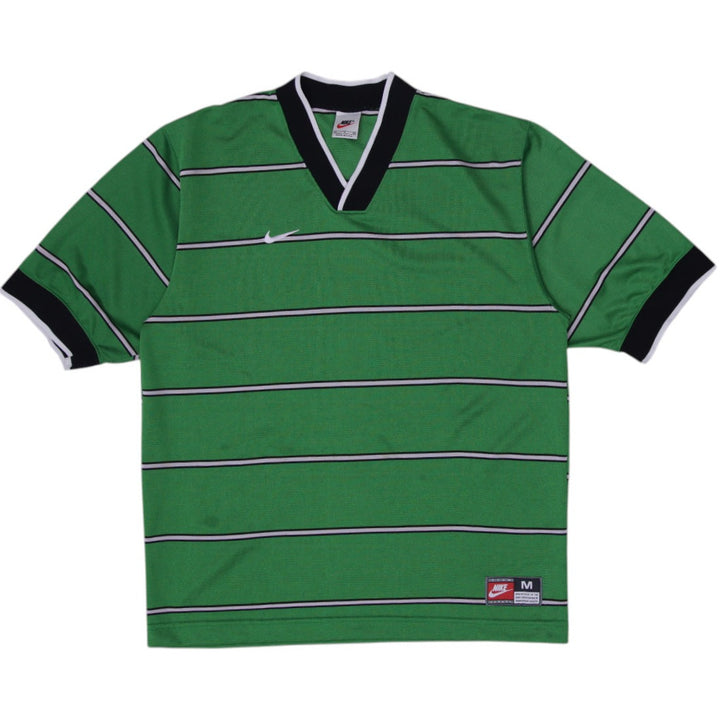 Vintage 90s Nike Green Striped V-Neck Jersey Shirt Size M | Migration_Jerseys | Fashion Rerun