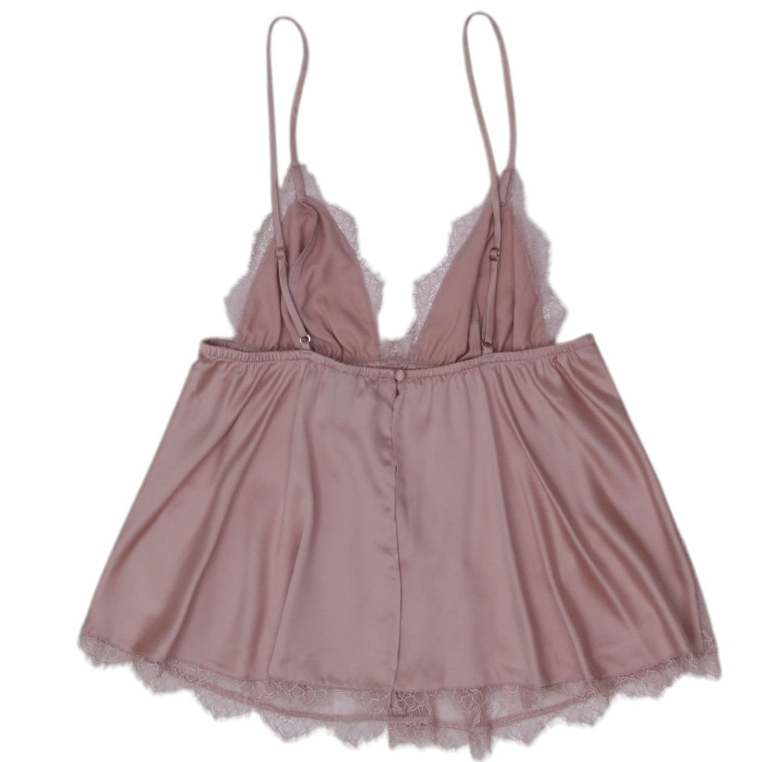 Y2K Ladies Victoria Secret Lingerie Beige Lace Strappy Top M | Migration_Y2K Tops - Side View | Fashion Rerun