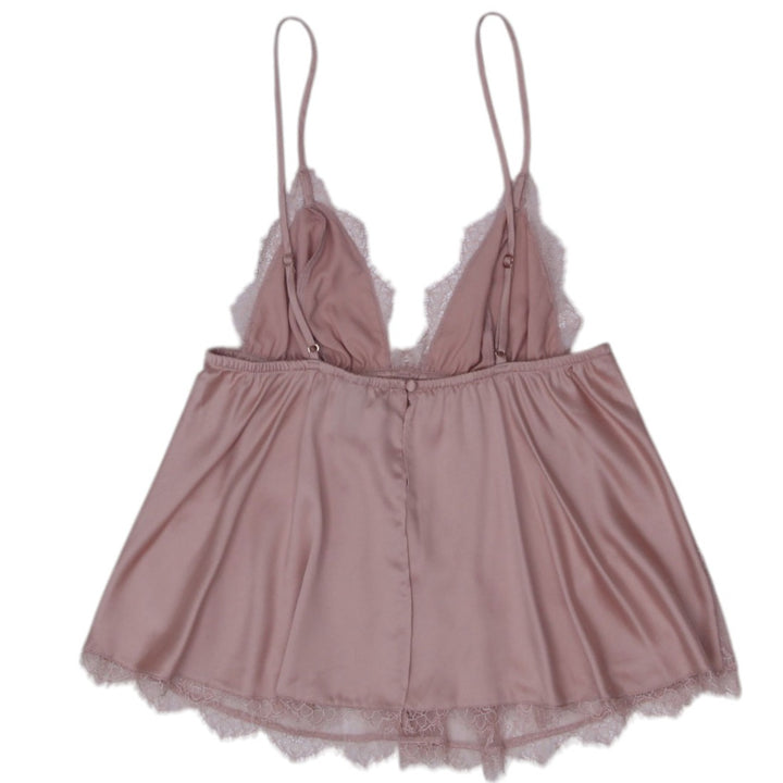 Y2K Ladies Victoria Secret Lingerie Beige Lace Strappy Top M | Migration_Y2K Tops - Side View | Fashion Rerun