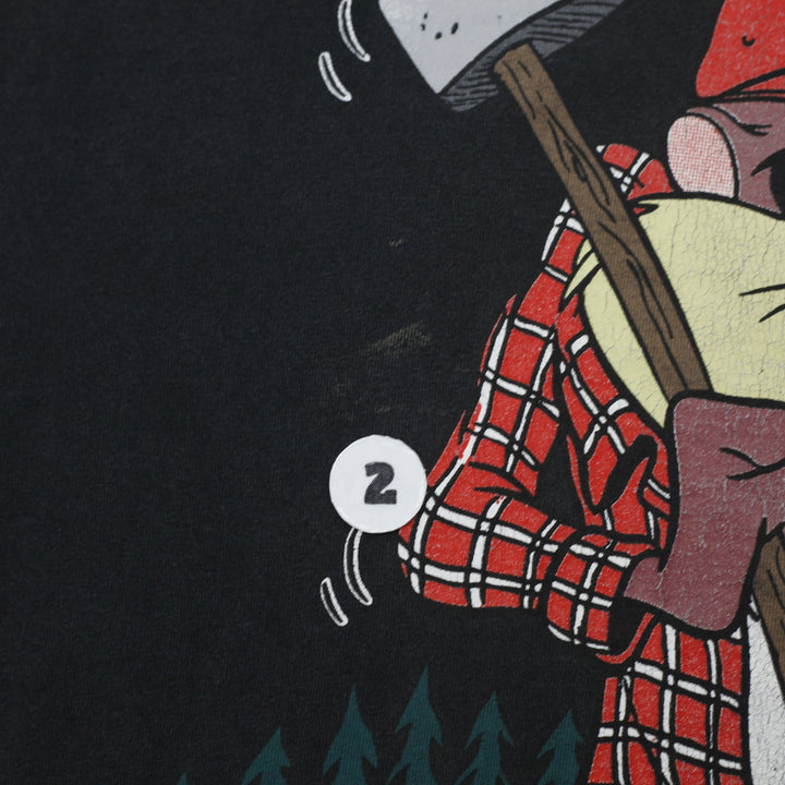 Vintage 90s Looney Tunes Taz the Tasmanian Devil Cartoon Black T-Shirt XL