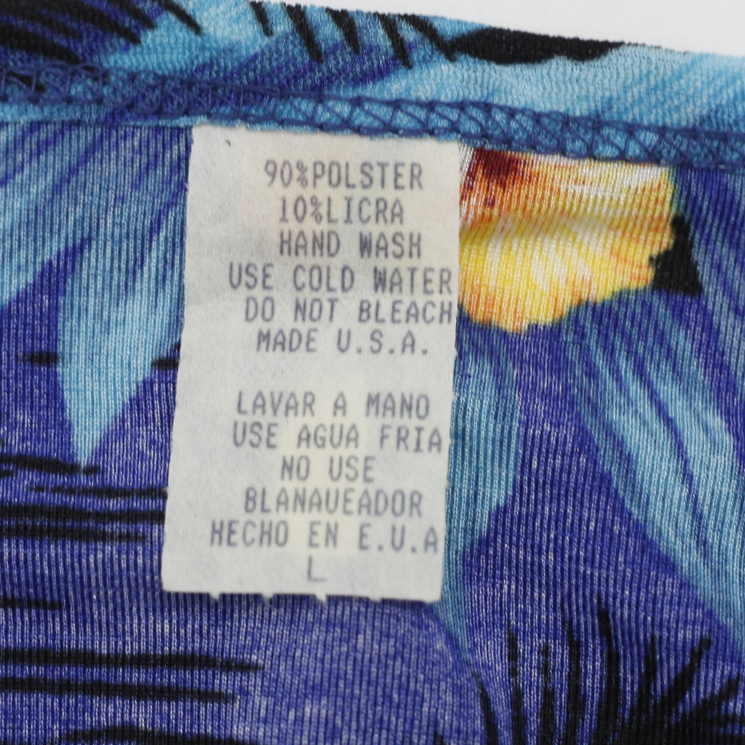 Y2K Ladies Hawaii Tropical Print Tank Top Size L