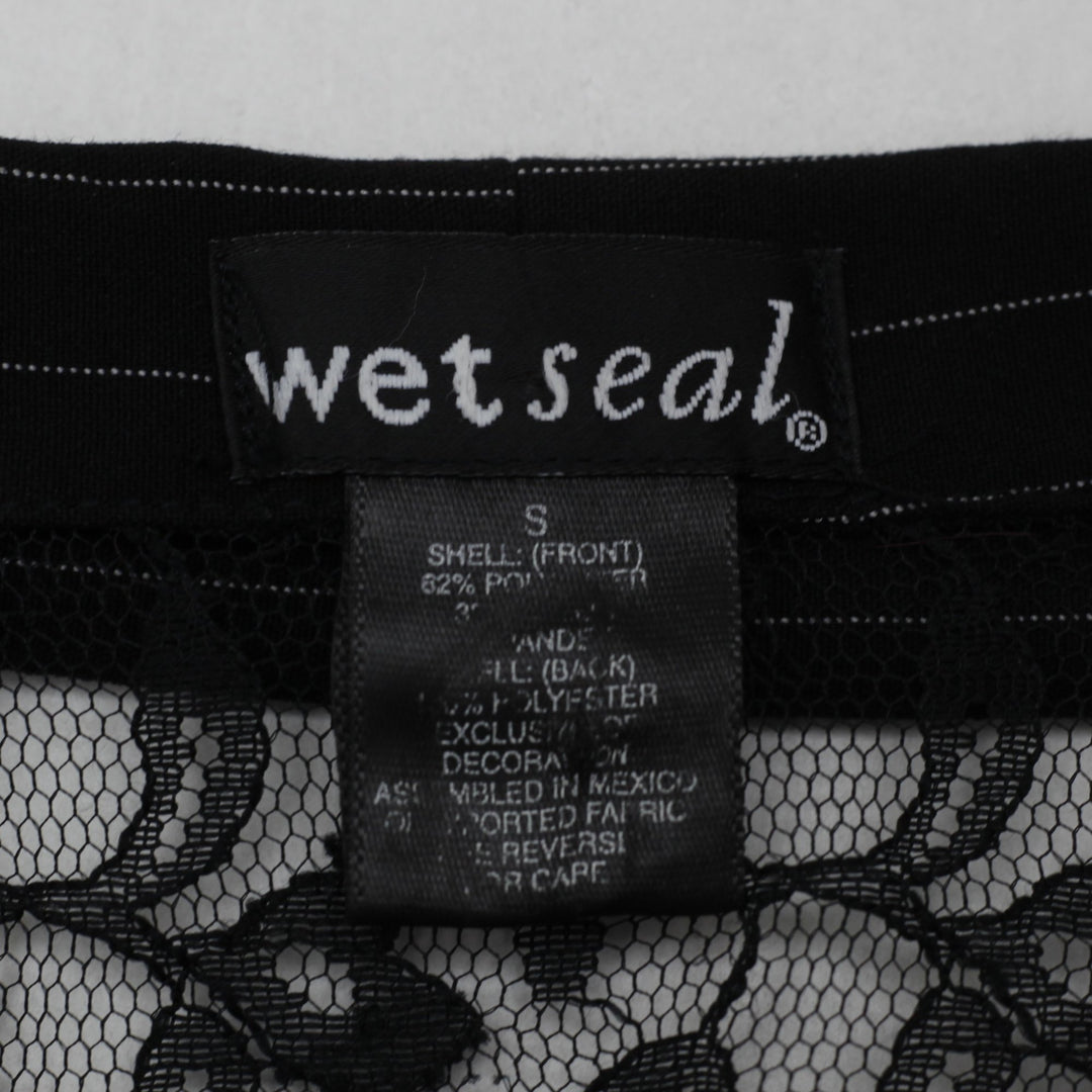 Y2K Wet Seal Lace Pinstripe Vest Size S | Migration_Y2K Tops - Back View | Fashion Rerun