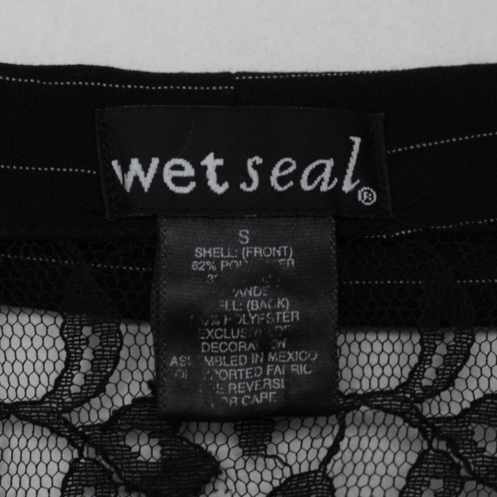 Y2K Wet Seal Lace Pinstripe Vest Size S | Migration_Y2K Tops - Back View | Fashion Rerun