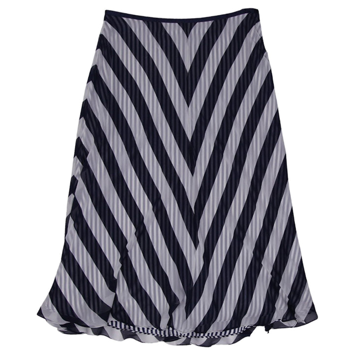 Y2K Ladies Dana Buchman Chevron Silk Long Skirt