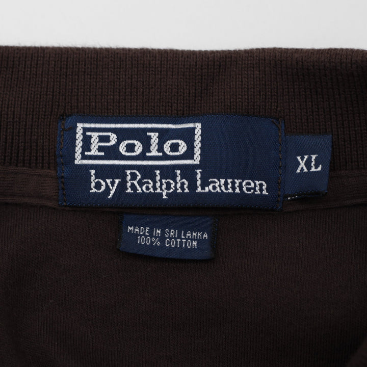 Mens Polo Ralph Lauren Polo T-Shirt Brown Cotton Classic Casual Size XL