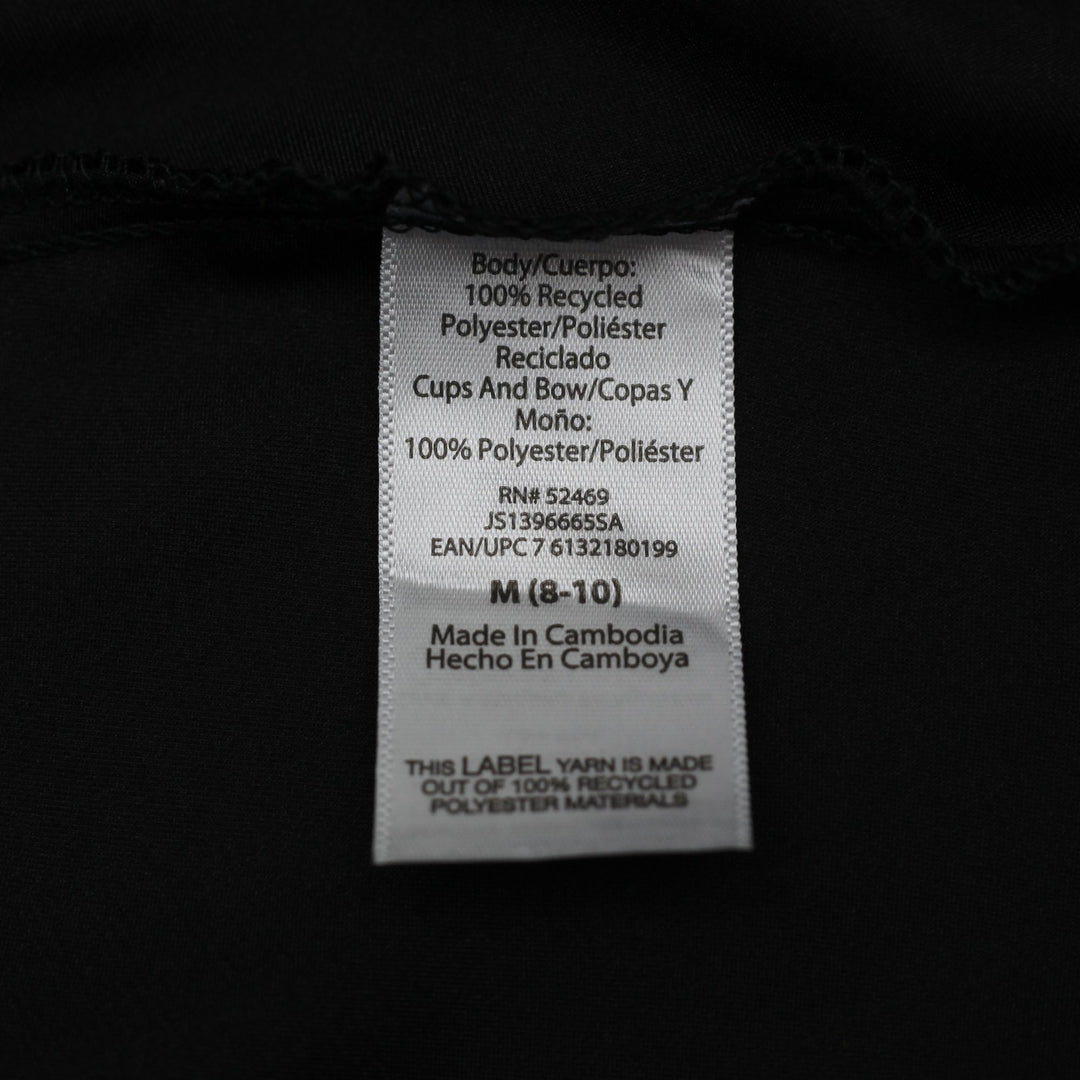 Y2K Ladies JoySpun Satin & Sheer Mesh Front Tie Bow Camisole Tank Top Size M