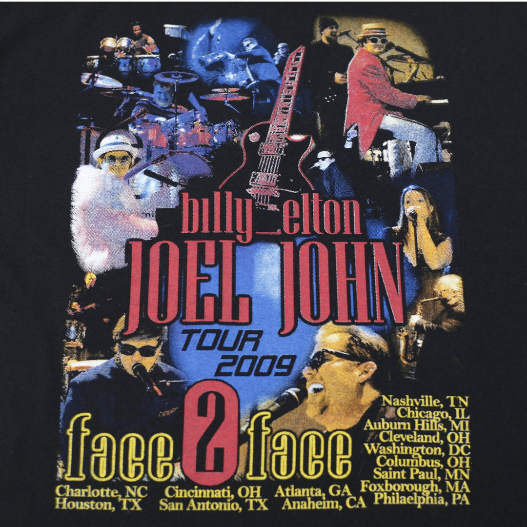 Vintage 2009 Billy Joel Elton John Face To Face Tour Concert Graphic T-Shirt L | Migration_T-Shirts - Alterna | Fashion Rerun
