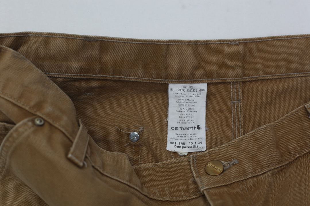 Mens Carhartt B01 BRN Dungaree Fit Double Knee Work Pants