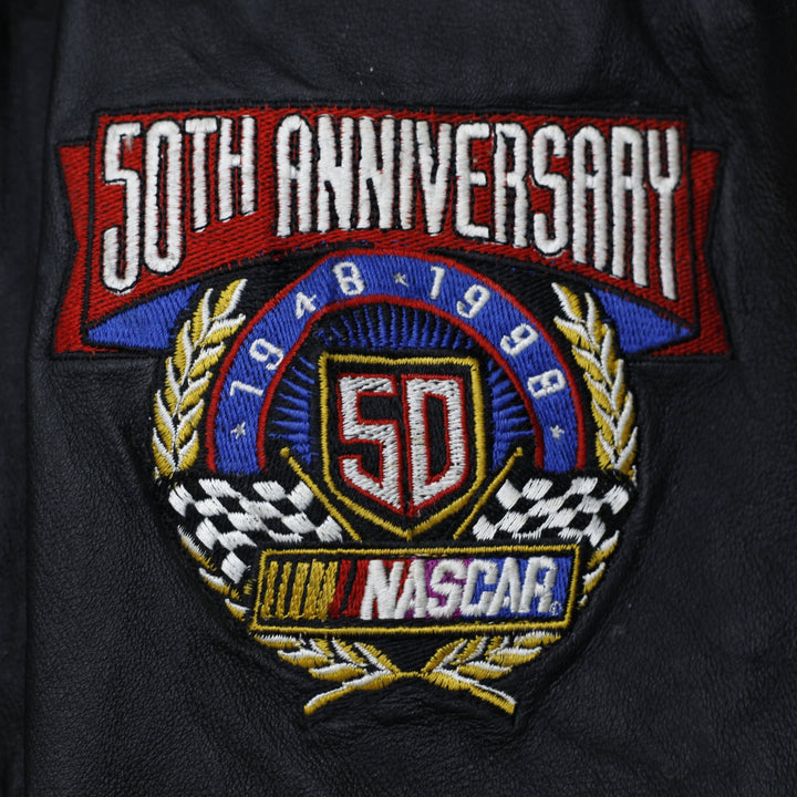 Vintage Jeff Hamilton Racing Black Leather NASCAR 50th Anniversary Jacket XXL | Migration_Jackets - Detail Vi | Fashion Rerun