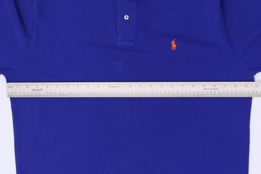Mens Polo Ralph Lauren Long Sleeve Polo T-Shirt Blue Cotton Casual Size L