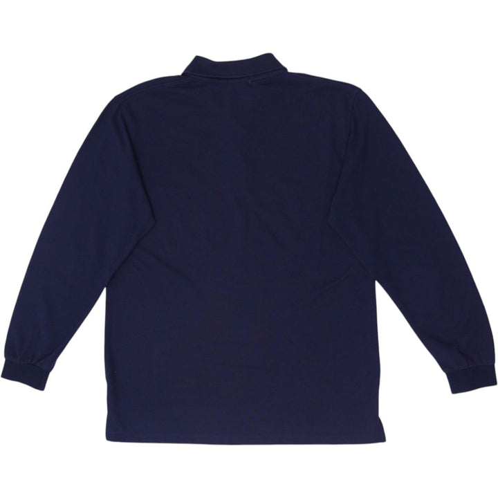 Mens Ralph Lauren Navy Textured Piqué Mesh Long Sleeve with Ribbed Cuffs Size L