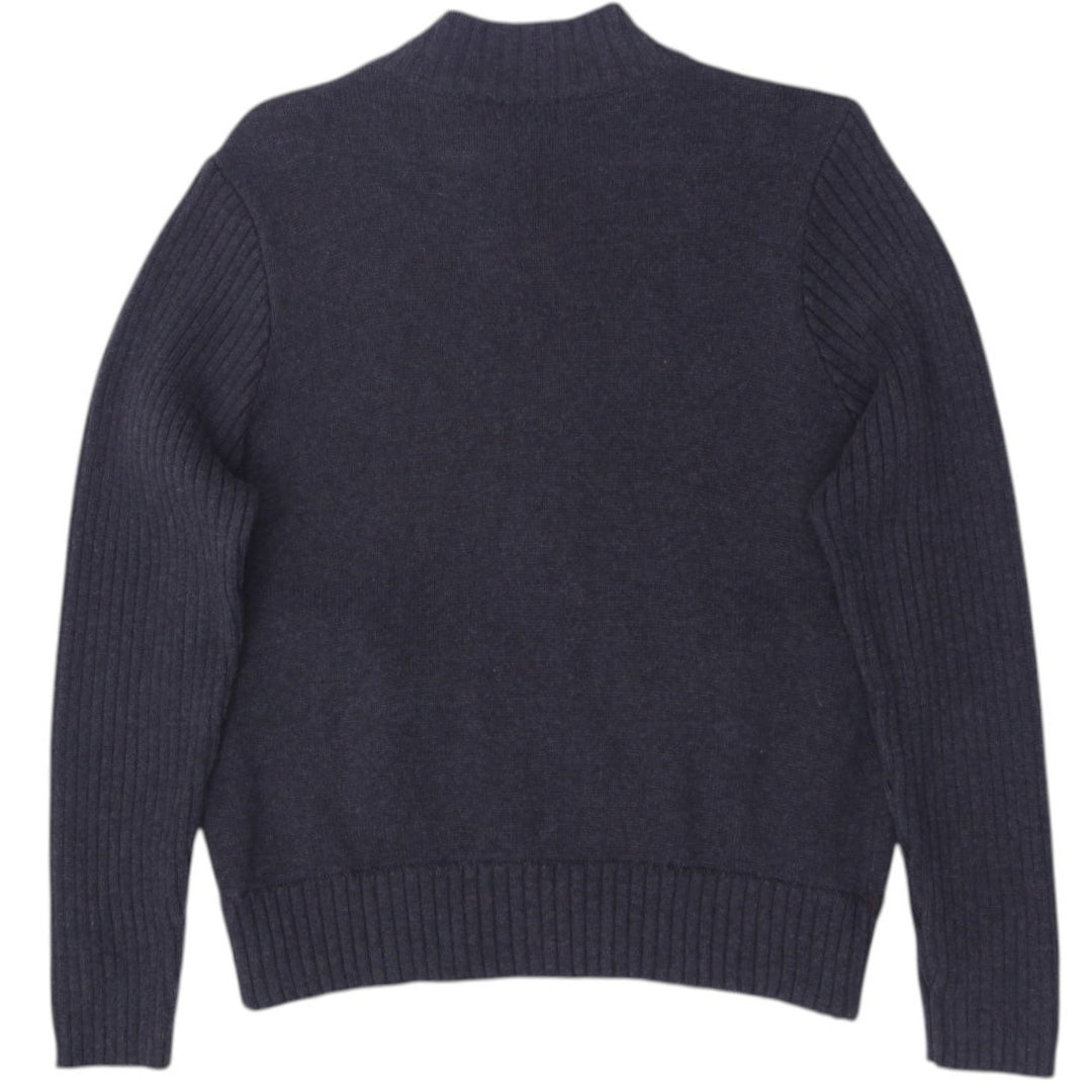 Mens Rafaella Cardigan Gray Full Zip Mockneck Knitted Sweater Size XL