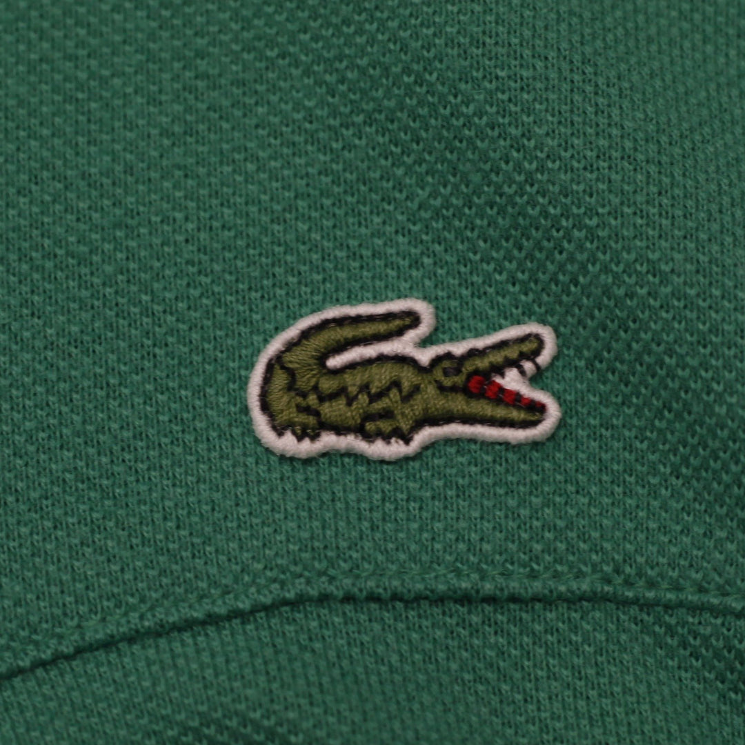 Mens Lacoste Slim Fit Pique Green Navy Trim Polo T-Shirt Size