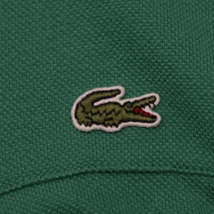 Mens Lacoste Slim Fit Pique Green Navy Trim Polo T-Shirt Size