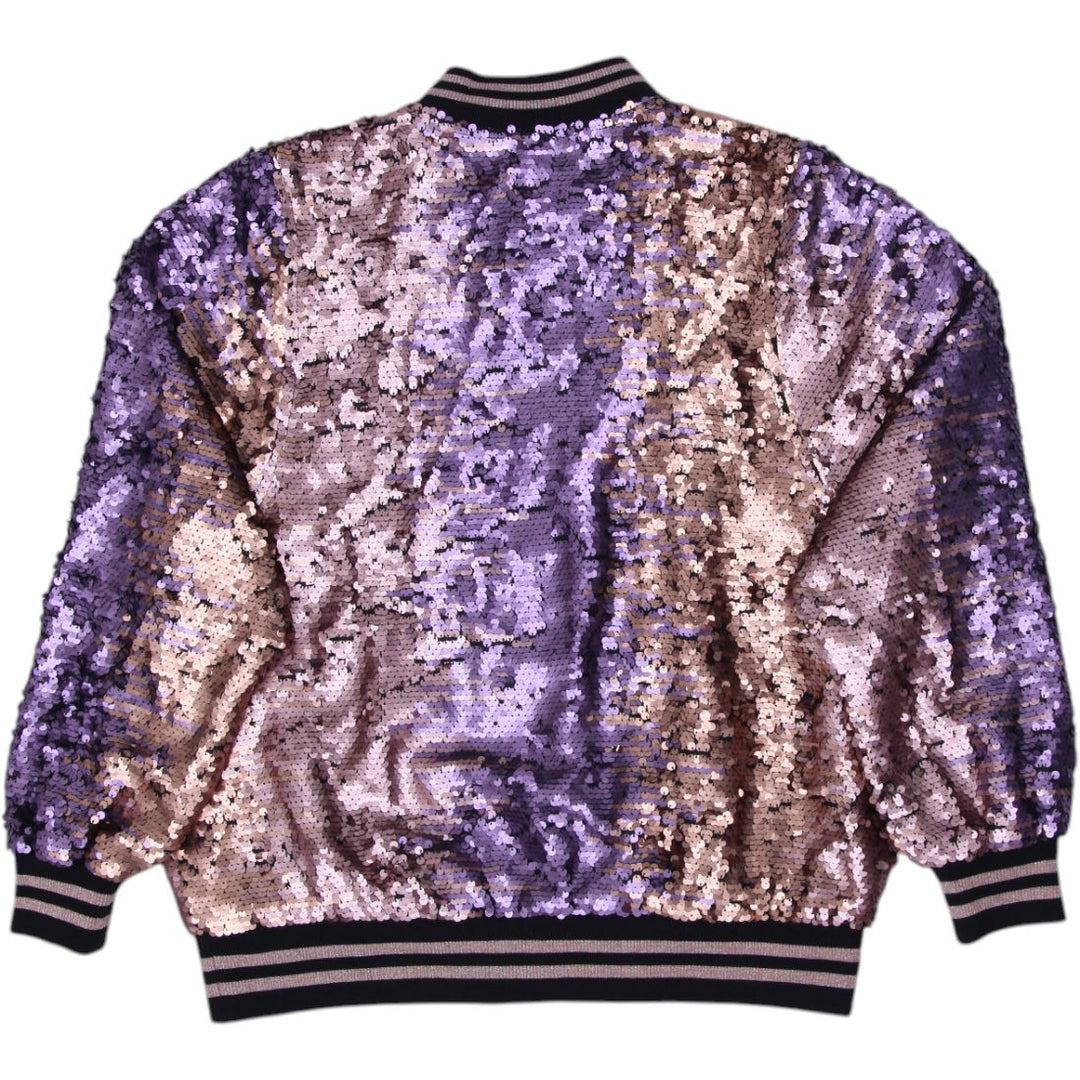 Ladies True Religion Bomber Jacket Multicolor Sequin Design Size S | Migration_Jackets - Side View | Fashion Rerun